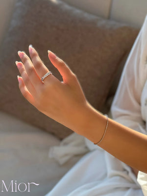 Silver Slim Tennis Bracelet – Elegant Silver Bracelet with Sparkling Stones