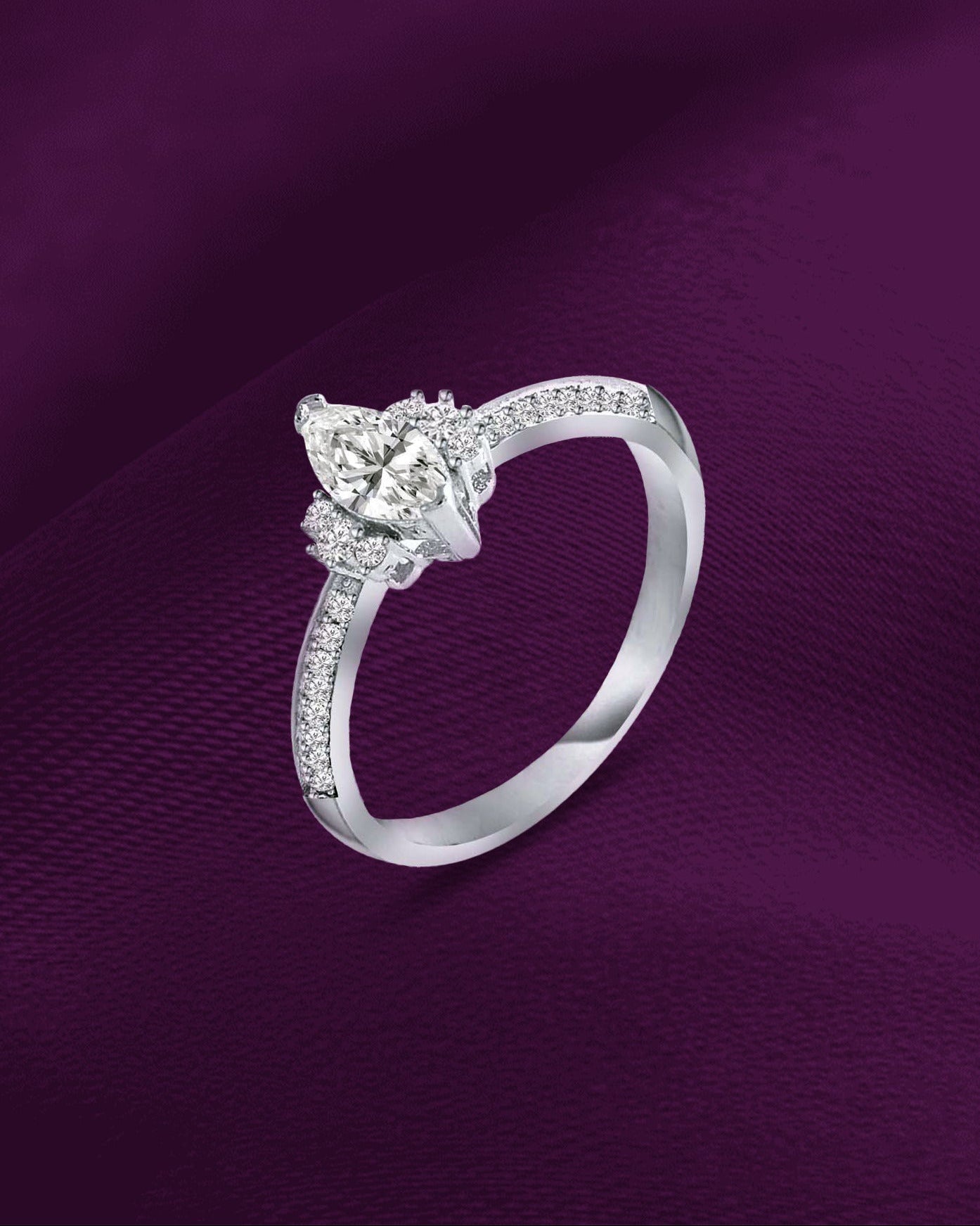 خاتم فضي بلؤلؤة بيضاوية – مجوهرات نسائية أنيقة