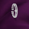 Elegant Chain Detail Silver Ring