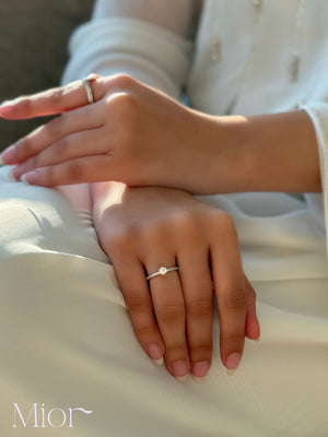 Silver Pavé Solitaire Ring – Elegant 925 Sterling Silver Sparkling Ring